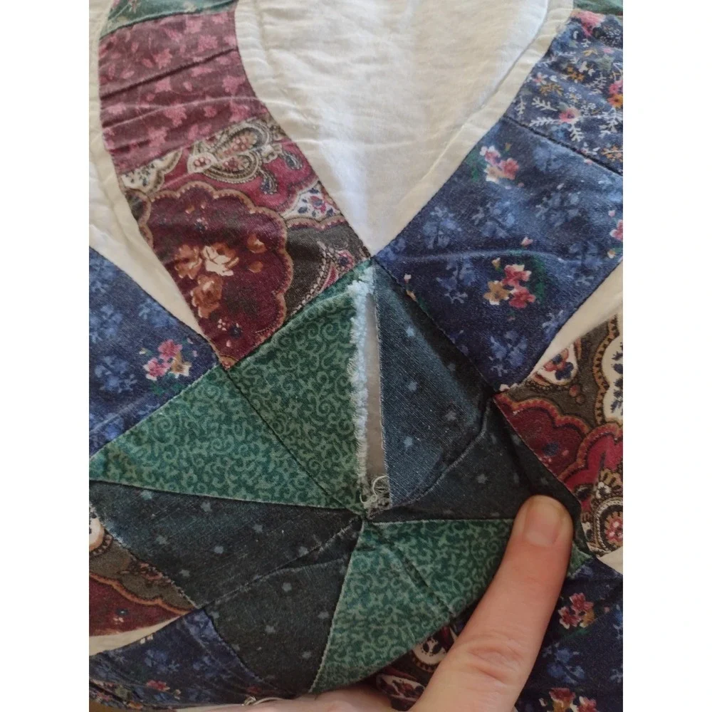 Vtg Double Wedding Ring Cutters Quilt 85x79